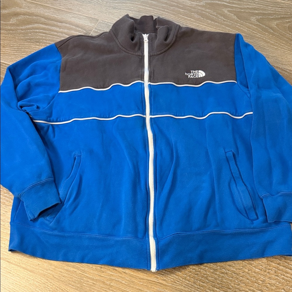 The North Face Men's Blue and Brown Zip Up XXL
